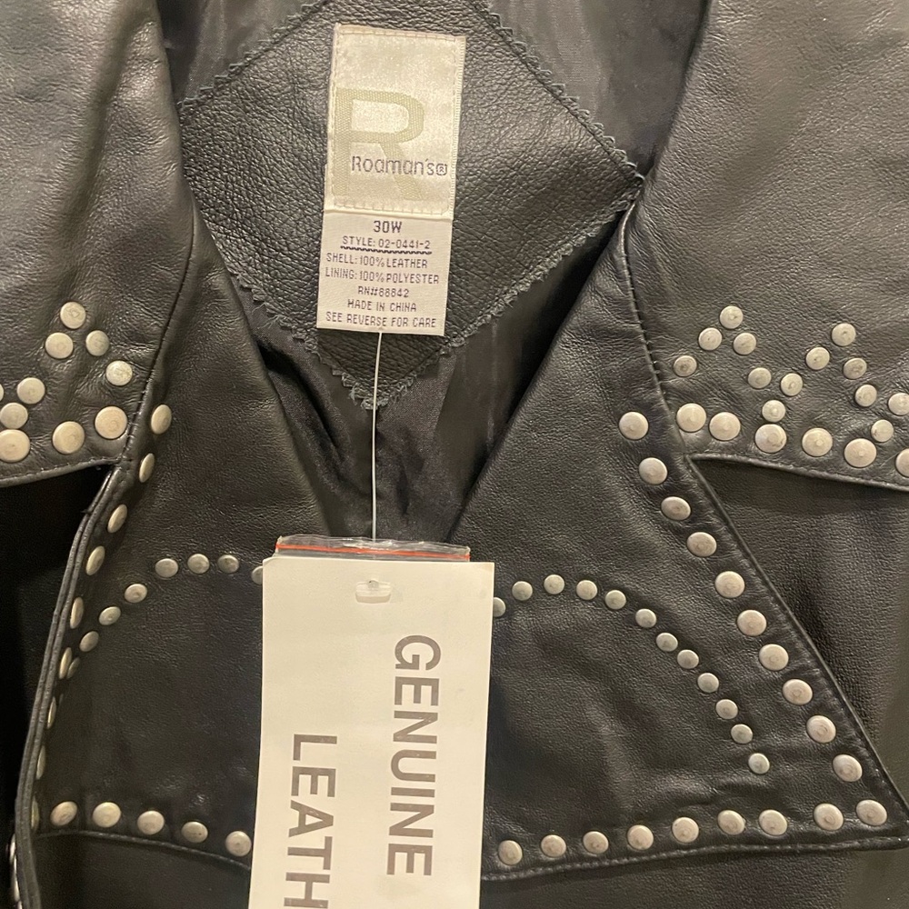 Roaman's Black Studded Leather Jacket - Picture 4 of 4